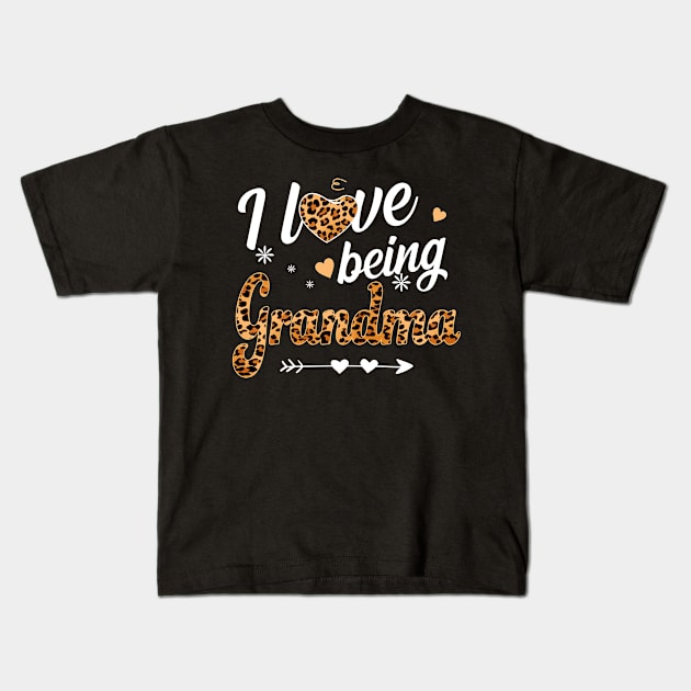 I Love Being Grandma Kids T-Shirt by jonetressie